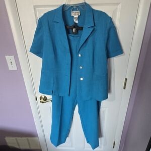 Karin Stevens Vibrant Blue Pantsuit